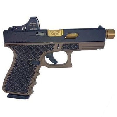 Glock G19 Gen3 9mmCustom Bronze Back Tarpon FDE Frame w Gold Barrel & Burris Fast - $804.99 