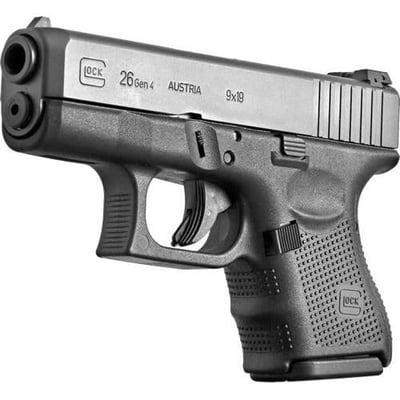 Glock 26 Gen 4 9mm 3.42" Barrel 10 RDs - $552.80 (Add To Cart) 