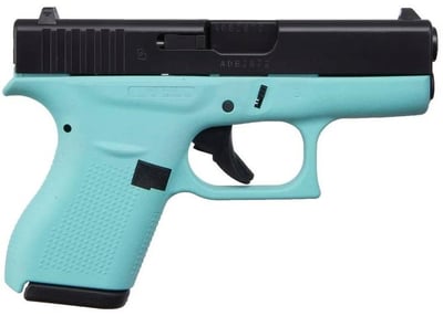 Glock 42 Robin's Egg Blue / Black .380 ACP 3.2" Barrel 6-Rounds - $434.69 
