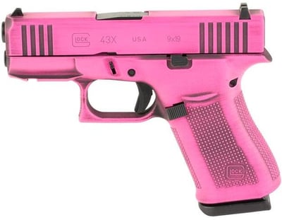 Glock 43X Battleworn Bubblegum Pink 9mm 3.4" Barrel 10-Rounds - $515.43 