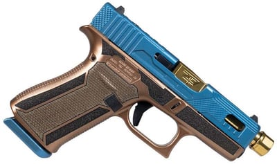 Glock 43X "Blue Hush" Blue / Brown 9mm 3.4" Barrel 10-Rounds - $548.54 