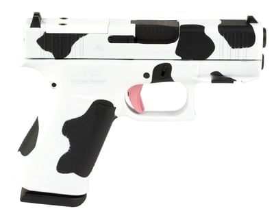 Glock 43X M.O.S "Cow Print" Black / White 9mm 3.4" Barrel 10-Rds - $569.99 ($19.99 S/H on Firearms / $15.99 Flat Rate S/H on ammo)