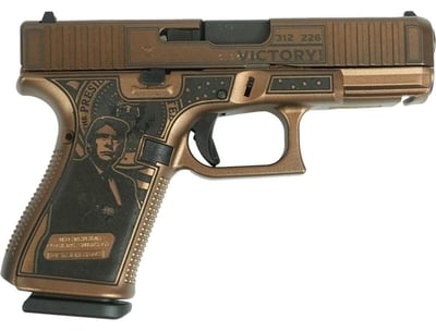 Glock G19 Gen 5 4.02" 9mm 15rd Pistol "Trump 47th Victory" Bronze - $519.99 
