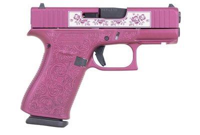 Glock G43X Full Engraved Paisley Subcompact 9mm 3.41" 10rds Black Cherry - $499.99 