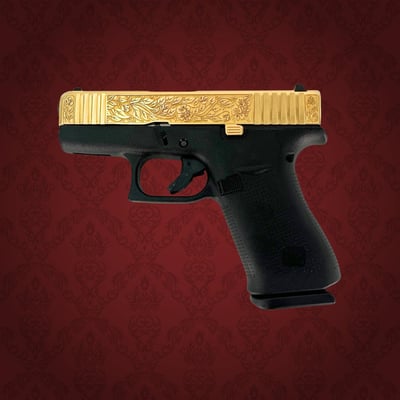 Italian Renaissance Glock 43X 9mm 24K Gold Engraved by Seattle Engraving Center - $1499 