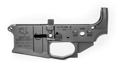 Griffin Armament MK2 Ambi Stripped AR-15 Lower Receiver - Ambidextrous Controls - Flared Magwell - Anodized Black - $209  