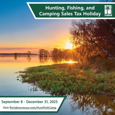 Florida Tax-FREE Season - No Sales Tax on Hunting, Fishing & Camping Gear - More details in the description 