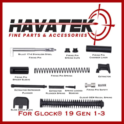 Glock 19 Gen 1-3 Premium Complete Slide Parts Kit w/ Billet Firing Pin - $22.50