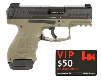 Heckler & Koch Inc VP9SK OD Green 9mm 3.39" 12+1rd / 15+1rd - $539 + $50 Gift Card 