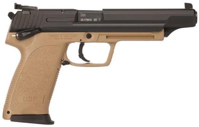 Heckler and Koch USP45 Elite Flat Dark Earth / Black .45 ACP 6.02" Barrel 12-Rounds - $899.99 