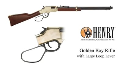 Henry Golden Boy .17 HMR 20" 12-rds Lever Action Rifle with Large Loop - $549.99 (Free S/H on Firearms)