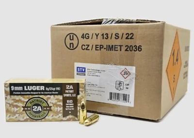 STV Technology 1000 Round Case Patriot Sports 9mm 124gr FMJ Brass Cased - $229.95 + $14.95 Shipping 