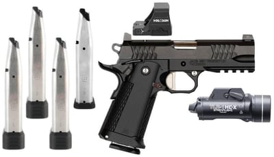 Jacob Grey TWC9 9mm 4.25 Black Double Stacked 1911 Bundle w/ 5 Total Magazines, Holosun Red Dot, Streamlight Flashlight - $2999.99 