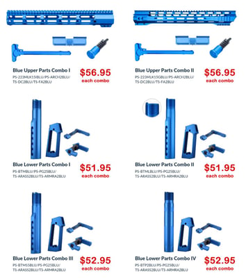 Red & Blue USA MADE Handguard & Buffer Tube Combos ( Starting as Low as $51.95 ) 