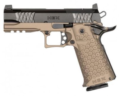 Jacob Grey TWC Hex 9mm, 4.25" Black Barrel 2x17-Rd Mags OR Battle Brown Hex Textured Aluminum Grip - $3499