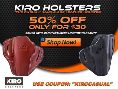 KIRO Holsters "The Casual" Open Top Hand Made Leather Holster - $59.95 (Free S/H over $25)