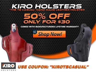 50% OFF KIRO Holsters "The TB Casual" Thumb Break Hand Made Leather Holster - $59.95 (Free S/H over $25)