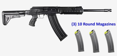 Kalashnikov KS12T AK12 18.25" Semi-Auto Shotgun With 6 Position Collapsible Stock - $765 + Additional two 10 Rd Mags (3 mags in total) 