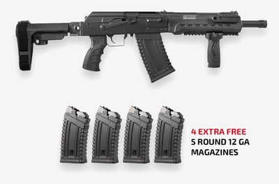 Kalashnikov KS-12 Komrad 12.5" 12 GA Semi-Auto AK12 + Brace + (4) FREE 5Rd Magazines & Pistol Grip (OAL 29.25") - $999 + FREE Shipping! 