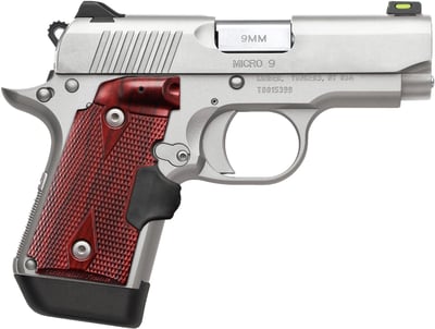 Kimber Micro 9 W/ Crimson Trace Laser Grip 9mm Pistol, 7rd, 3.15", Stainless - $649.99 