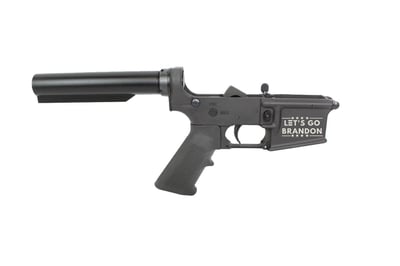LETS GO BRANDON AR-15 Black Cerakote Complete Lower Receiver w/ Rifle Tube From Zaviar Firearms - $199.99