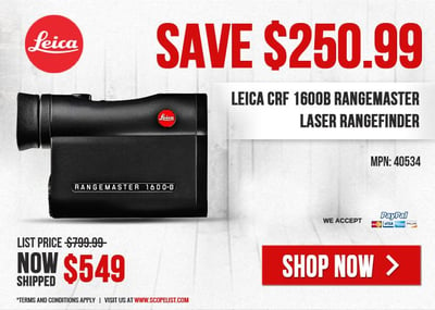 Leica CRF 1600B Rangemaster Laser Rangefinder 40534 - With Discount Of Over $250 + Free S&H - $549