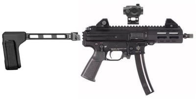 MAC 12755001 IX 9mm Luger 30+1 6.50" Threaded Barrel, Picatinny Rail Receiver & Rear, Black Polymer Grip Pistol w/ Brace & Red Dot - $699.99 (Add To Cart) 
