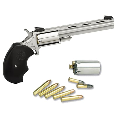 NAA Mini-Master 22 LR - 22 WMR 4in Stainless 5rd - $304.31 (Free S/H on Firearms)