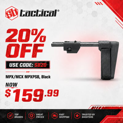 SB Tactical Pistol Stabilizing Brace for Sig Sauer MPX/MCX MPXPSB, Black - $159.99(CODE:SB20)