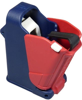 Maglula UpLula 9mm / 45 ACP Universal Pistol Magazine Loader & Unloader Red / White / Blue - $21.89 (Add to Cart)