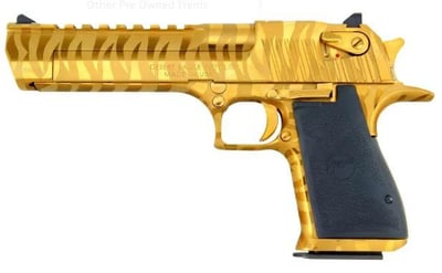 Magnum Research Desert Eagle MK19 50 AE 6" 7 Rd Titanium Gold with Tiger Stripes - $3499.95 