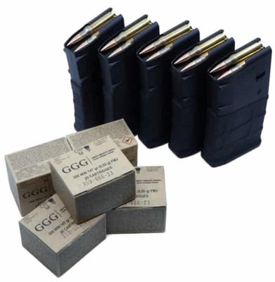 Bundle Deal: 5 Magpul AR-10 PMAGs and 100 Rounds of GGG 308 - $189.99 
