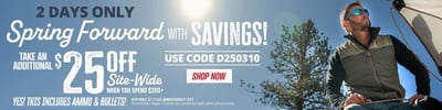 Get $25 Off $200 or more with coupon code "D250310" @ Natchez Shooting & Outdoors