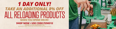 Get 8% off Reloading Purchases over $99.99 w/code "P250312" @ Natchez Shooting & Outdoors