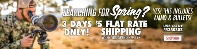 $5 Flat Rate Shipping over $99.99 w/coupon code "FS250303" @ Natchez Shooting & Outdoors