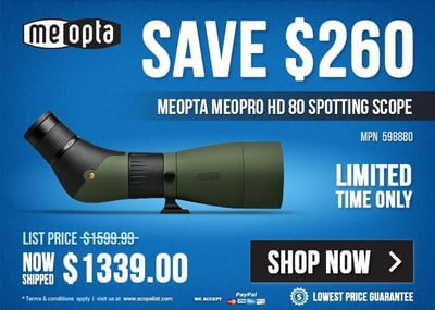 Meopta Meopro HD 80 Spotting Scope 598880 Now Shipped At $1,339 - Save Over $260! Shop Now!