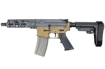 Zaviar Firearms Mini 5.56 Nato 'Operator Series' 7.5" Complete Pistol / 1:8 Twist / 7"Mlok Handguard / Sniper Grey & Burnt Bronze - $579.99