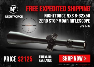 Nightforce NXS 8-32x56 Scope MOAR SFP C437 - Enjoy FREE EXPEDITED SHIPPING!