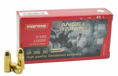 Norma - 9mm - 124 Grain - FMJ - $229.99 