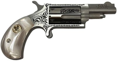 North American Arms 22M 50th Anniversary Stainless .22 Mag 1.625" Barrel 5-Rounds w/ White Pearl Grips - $354.63