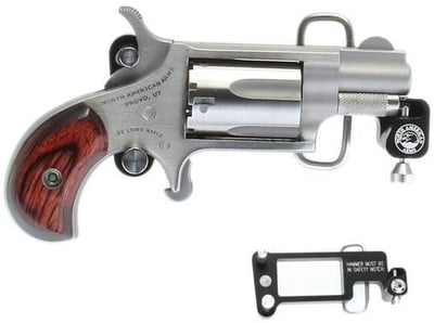 North American Arms Mini-Revolver Stainless .22 Mag 1.125" Barrel 5-Rounds with Skeleton Belt Buckle - $236.22