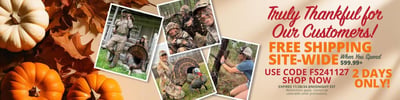 Thanksgiving thanks to all our customers with Free Shipping on orders over $99.99 w/code "FS241127"