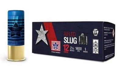 PPU Stars & Stripes Rifled Slug Shotshells 12ga 2-3/4'' 1oz 1400fps Slug 10/ct - $8.99