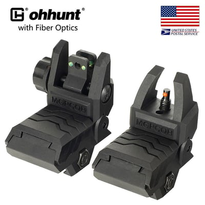 Polymer Fiber Optic Flip up Front Rear Sight fit Picatinny Rail - $12.28 After Code "gun2" (Free Shipping)
