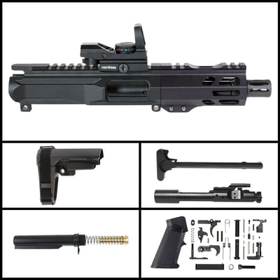 DD 'X.M.V Gen 1 w/ MVR' 4-inch AR-15 9mm Nitride SBA3 Pistol Full Build Kit - $384.99 (FREE S/H over $120)