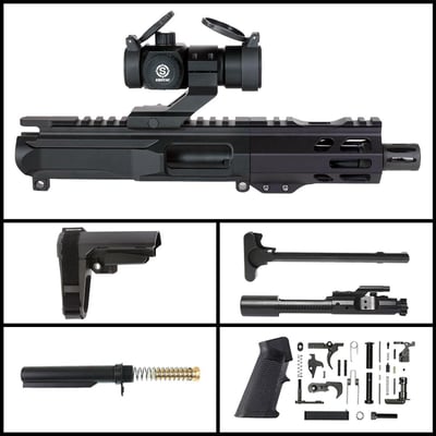 DD 'X.M.V Gen 1 w/ Shotac Cantilever' 4-inch AR-15 9mm Nitride SBA3 Pistol Full Build Kit - $399.99 (FREE S/H over $120)