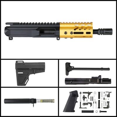 Davidson Defense 'Lightshow Micro - Gold' 6-inch AR-15 9mm Nitride Pistol Full Build Kit - $314.99 (FREE S/H over $120)