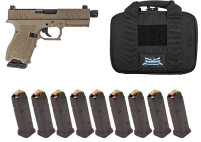 PSA Dagger Compact 9mm Pistol with Extreme Carry Cuts RMR With Threaded Barrel, Lower 1/3 Day Sights, & 10 - 15RD Magazines & Pistol Case FDE - $349.99