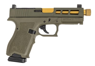 PSA Dagger Compact 9mm Pistol With SW1 ECC RMR Slide & Gold TiN Threaded Barrel, Sniper Green - $299.99 