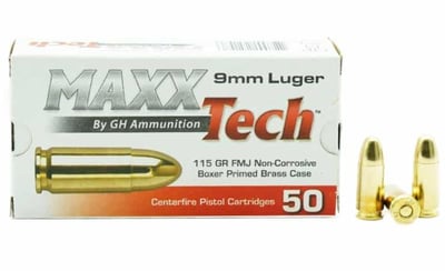 MaxxTech - 9mm - 115 Grain - FMJ - 1000 Rd - $249.99 w/ Code: GUNDEALS10 + FREE Shipping